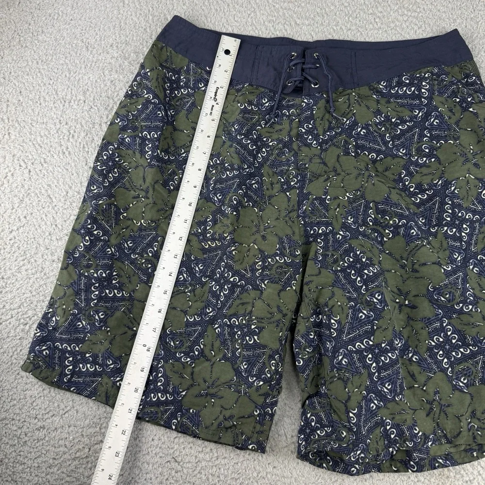 OP Ocean Pacific Swim Trunks Mens sz 36 Blue‎ Green Floral Board Shorts Vtg Y2k